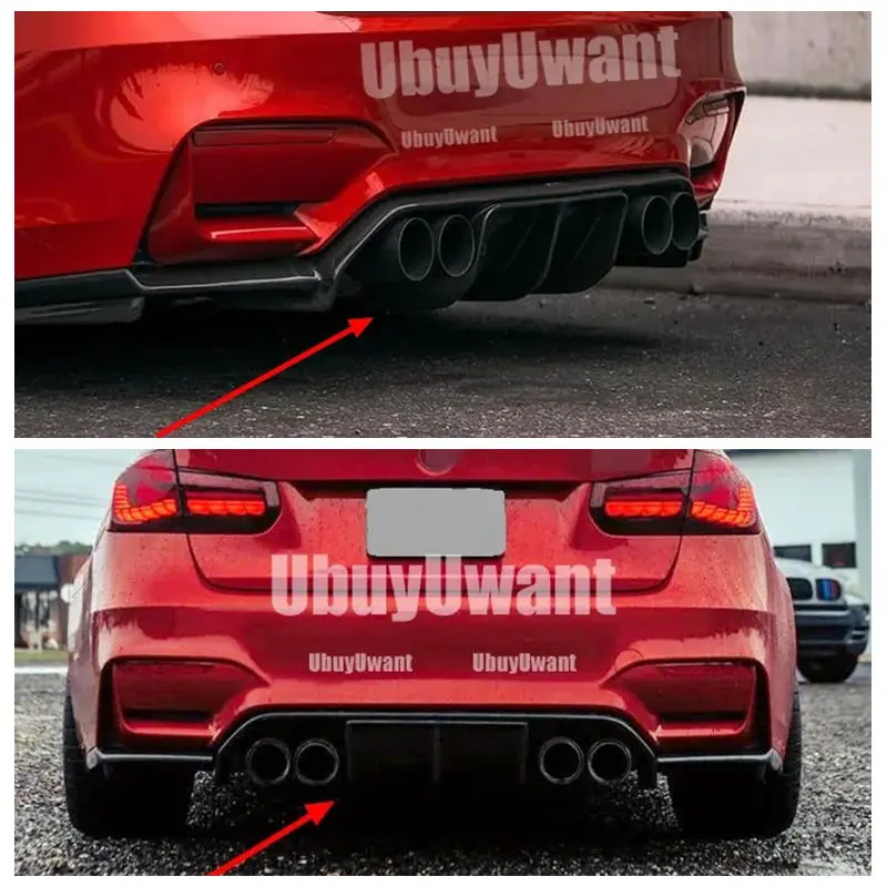 For BMW 3 Series F30 Facelift AN M3 2012-2020 Rear Bumper Diffuser Lip Boot Spoiler Splitter Car Replacement Accessories 3 PCS