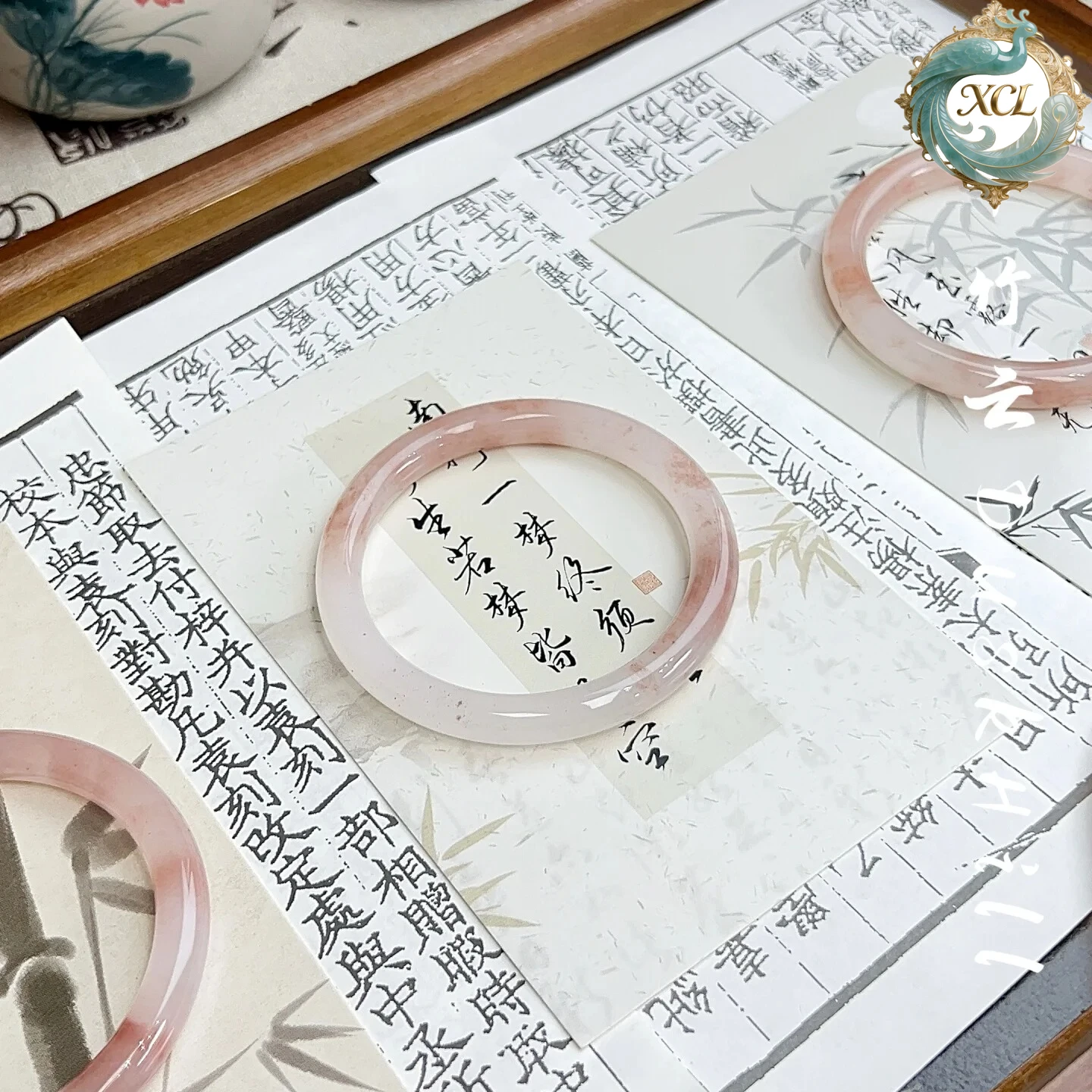 

Натуральный тонкий круглый браслет с высоким льдом, прозрачный нефритовый браслет с цветком персика, прозрачный розовый порошок с вишневым цветом