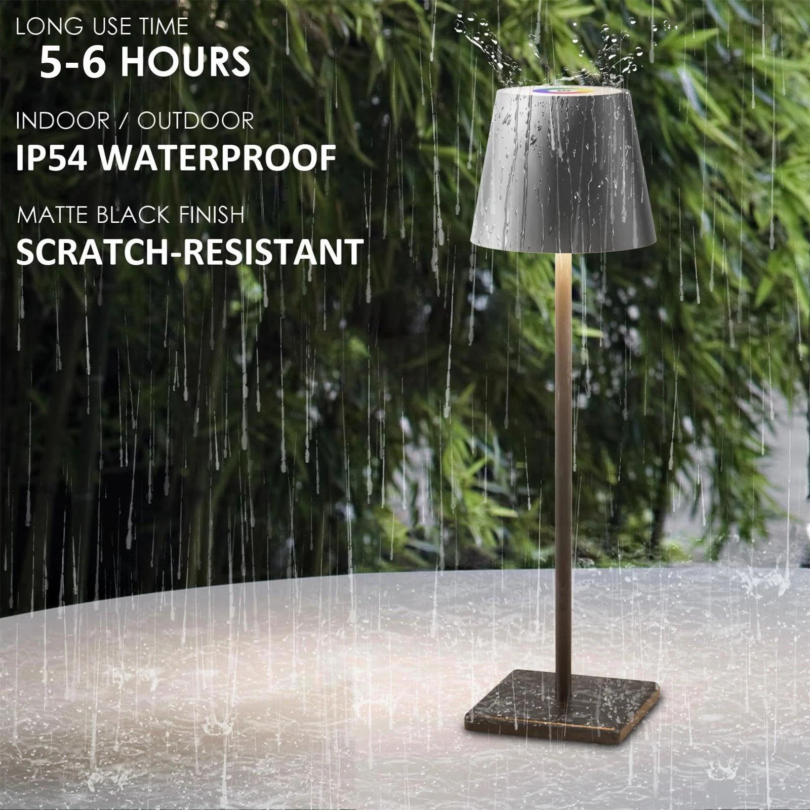 IRALAN Modern 3 Color Temperature LED Table Lamp Stepless Dimming Touch Control Rechargeable Batter For Dining Room Living Room