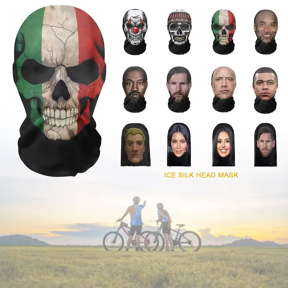 European American Skull Eagle Wolf Full Face Mask Kobe James Mock Hat unisex 3D Bandana Face Cover Head Scarf Headband Headwear