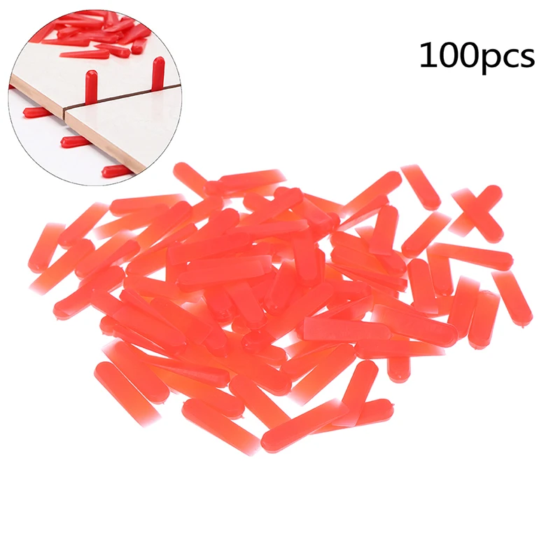 100pcs Red Wedges Ceramic Tile Spacers Leveling System Tiling Insert Gasket For Floor Wall Carrelage Tools Locator Leveler Level