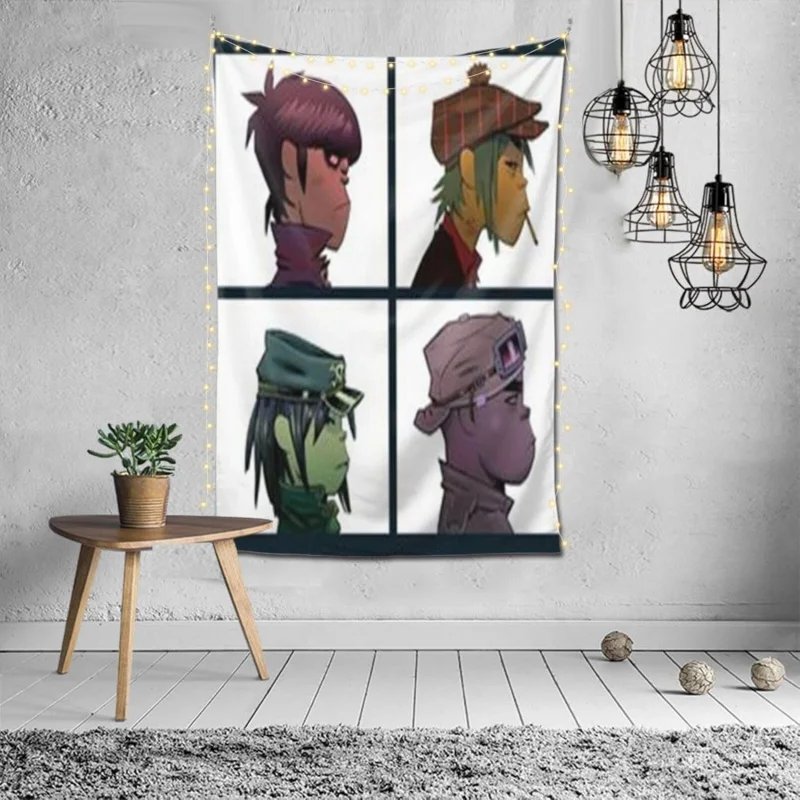 

Настенный гобелен VIKAMA с персонажами мультфильма Gorillaz, декор для спальни, гостиной, общежития, тематика виртуальной группы