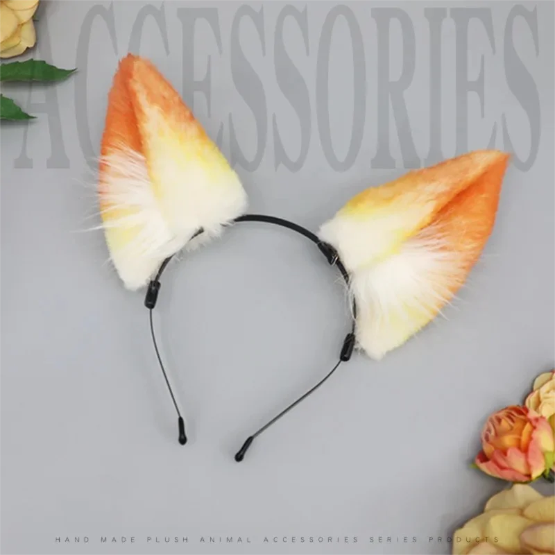 

Simulated Plush Fox Ear Headband Anime Animal Ear Hairband Cosplay Prop Cute Wolf Cat Ear Headwear for Girls Women Men