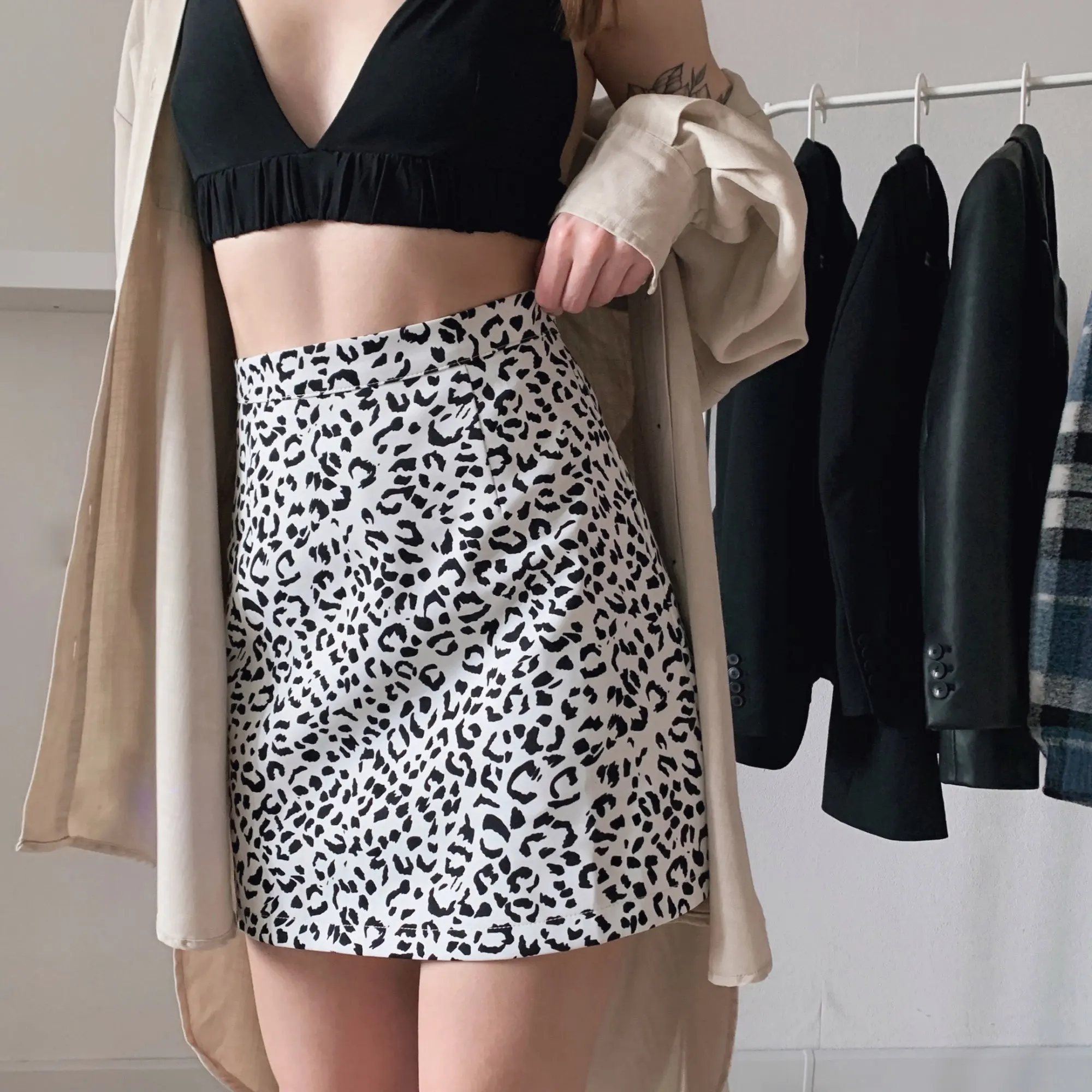 New Color Leopard Print Temperament A Short Skirt Women's Spring New Korean Slim Skirt Joker High Waist Hip Skirt Tide