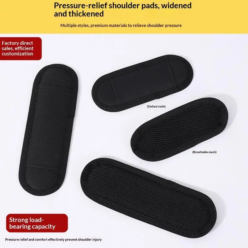 Black Dual Backpack Shoulder Pad Stress Reducing Wider Schoolbag Strap Weight Reducing Comfort Solution For Students