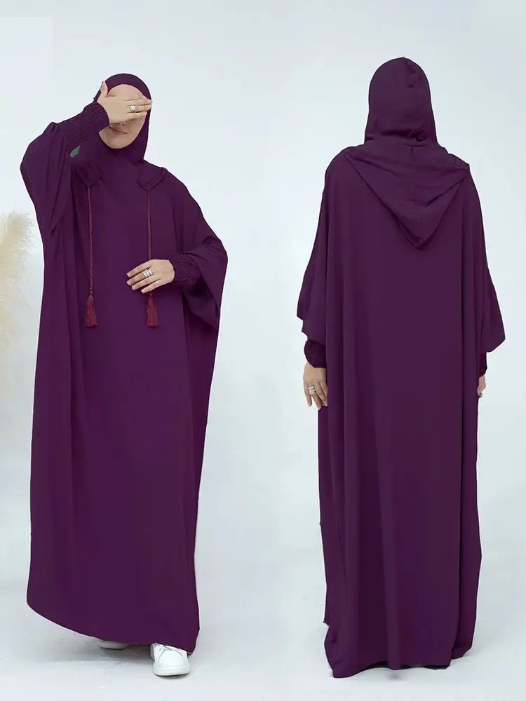 Ramadan Eid Dubai Linen Khimar Abaya Damen Muslim Modal Hijab Dress Kaftan Abayas For Women Kebaya Robe Femme Musulmane