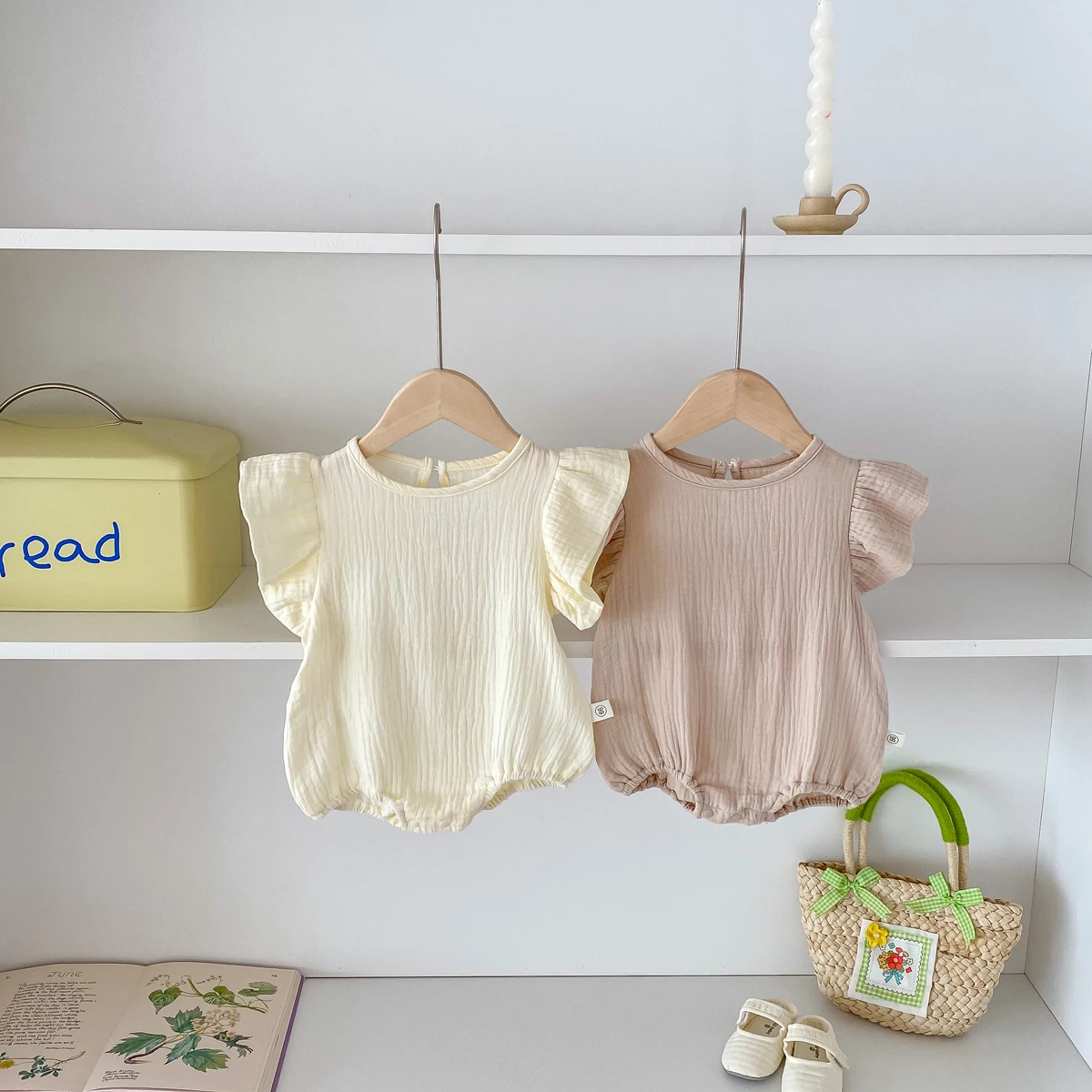 Summer Newborn Girl Romper Baby Girl Sleeveless Solid Color Jumpsuit Infant Girl Bodysuit Baby Clothes 0-2 Years Old