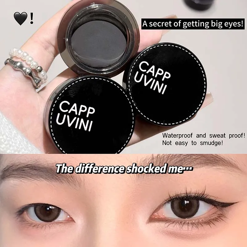 CAPPUVINI Eyeliner gel impermeabile - Trucco occhi dall'aspetto naturale a lunga durata a prova di sbavature, resistente al sudore, senza sbavature