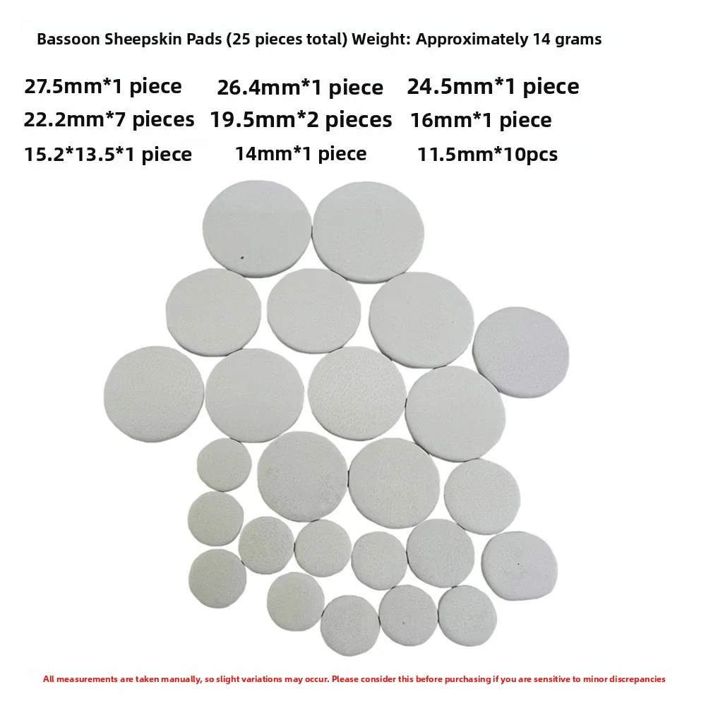 Bassoon sound hole pads, sheepskin pads, bassoon accessories