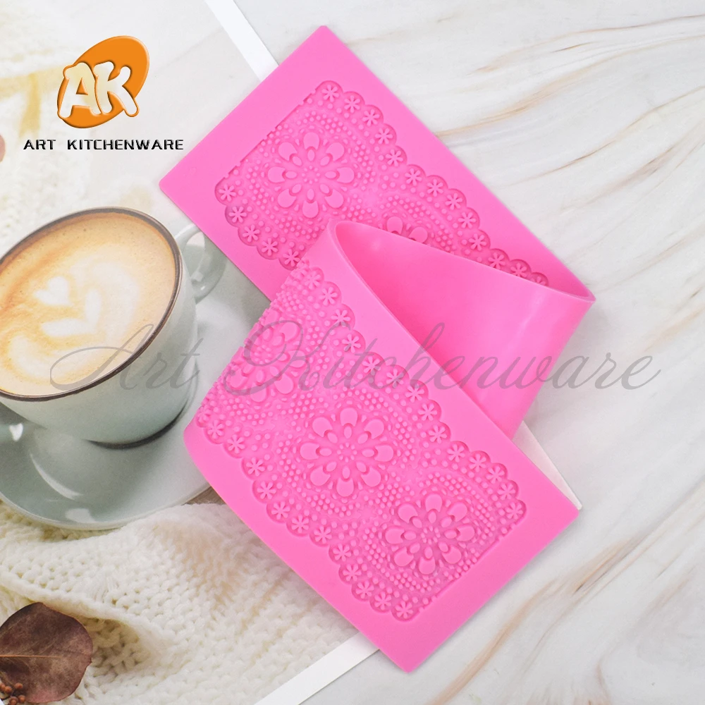 New Flower Blooming Silicone Cake Lace Mold Cake Decorating Tool Border Decoration Lace Mold kitchen Baking Tool Bakeware