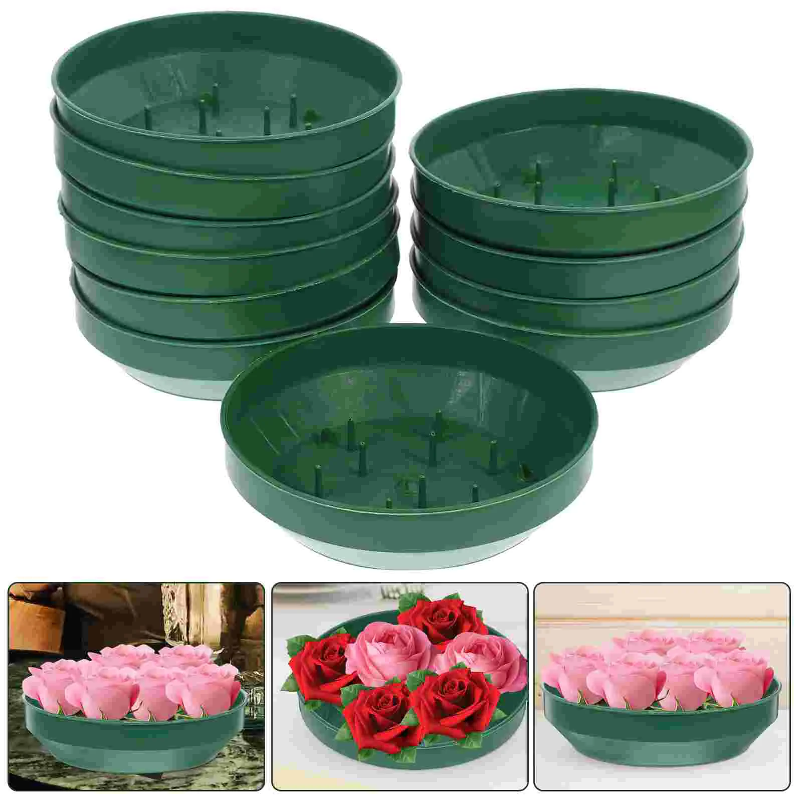 

10 Pcs Plant Flower Mud Fixing Plate Foam Trays for Arrangements Holder Floral Plastic Bride