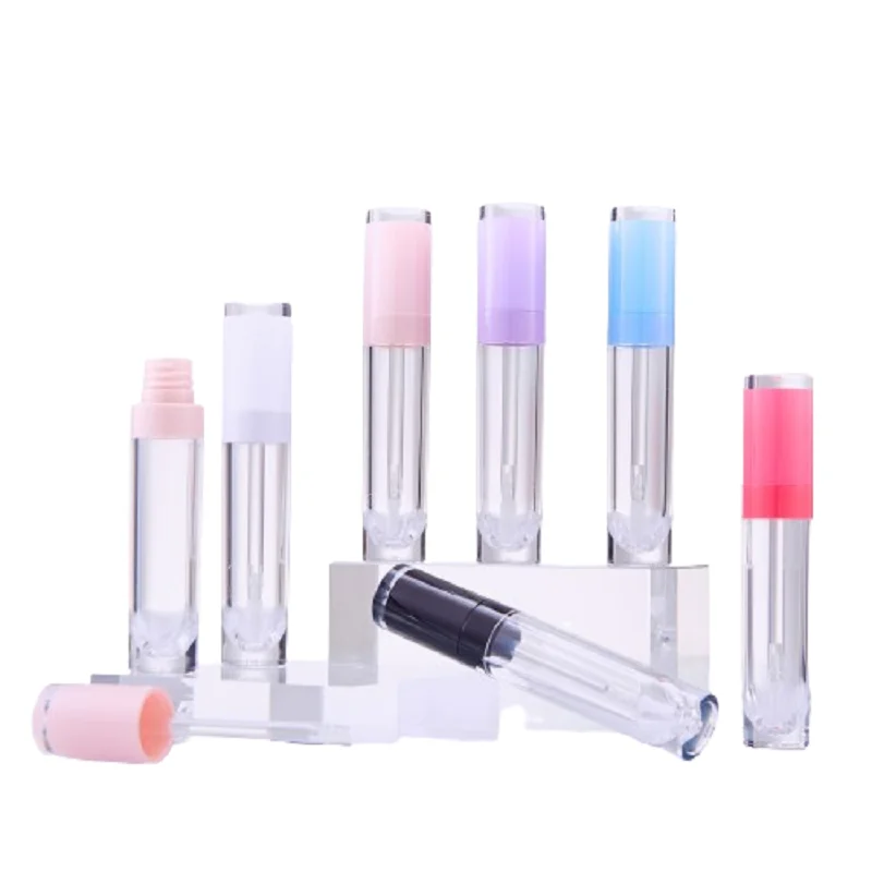 

8ml Lip Glaze Bottle Black White Pink Blue Rose Pink Purple Makeup Liquid Lipstick Round Lipgloss Tubes