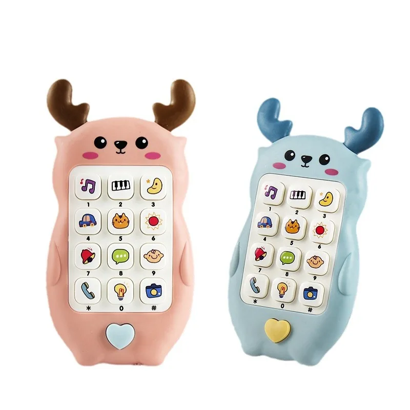 Baby Phone Toy Music Sound Telephone Sleeping Toys With Teether Simulation Phone Kids Infant Early Educational Toy Kids Gifts