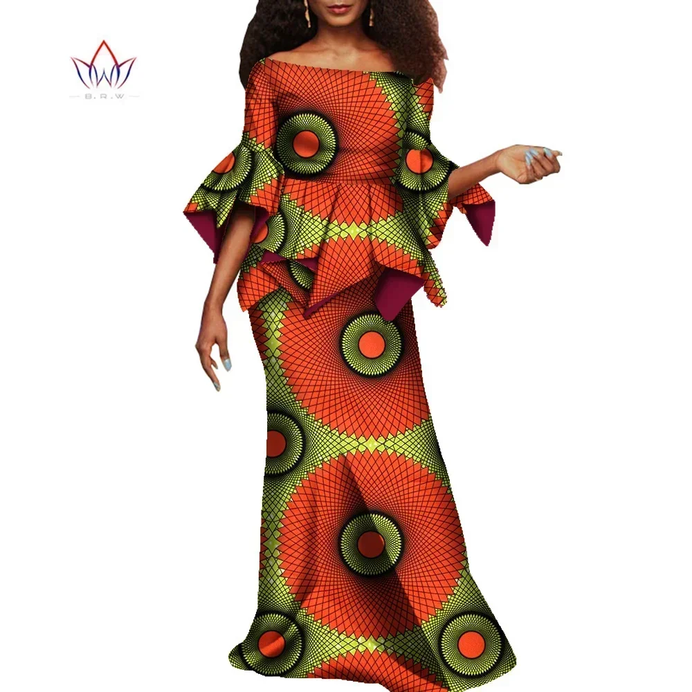 African Clothes for Women 2 Pieces Sets Tops and Skirts Matching Sets Wedding Party Dresses Ankara Outfits Gown WY8699