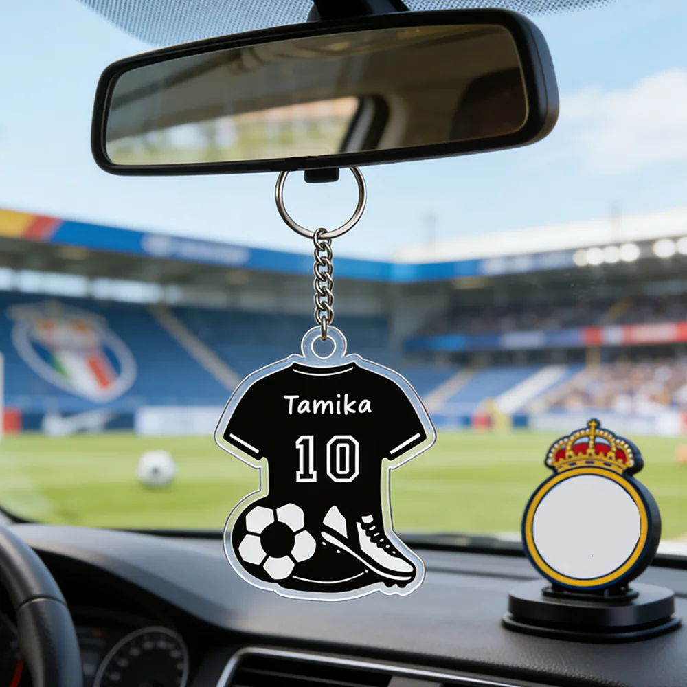 

2026 New Customized Personalized Name Football Suit 2D Cool Fashion Keychain Male and Female Fans Souvenir Gift
