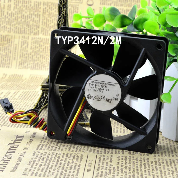 

Silent Cooling Fan Sealed 92*92*25mm 3-wire 2M 12V 1.6A TYP3412N/2M cooling fan