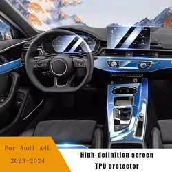 For Audi A4 A4L 2023-2024 Car Interior Door Center Console Media Dashboard Navigation TPU Anti-scratch Protector Film