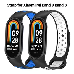 Xiaomi Mi Band 9用シリコンストラップ,Mi Band 8スマートウォッチ用スペアシリコンブレスレット