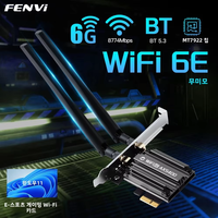 Fenvi 5374Mbps WiFi 6E PCIe Wireless Adapter Bluetooth 5.3 Tri band 6G/5G/2.4G Network Card MT7922 WiFi6 802.11ax for PC