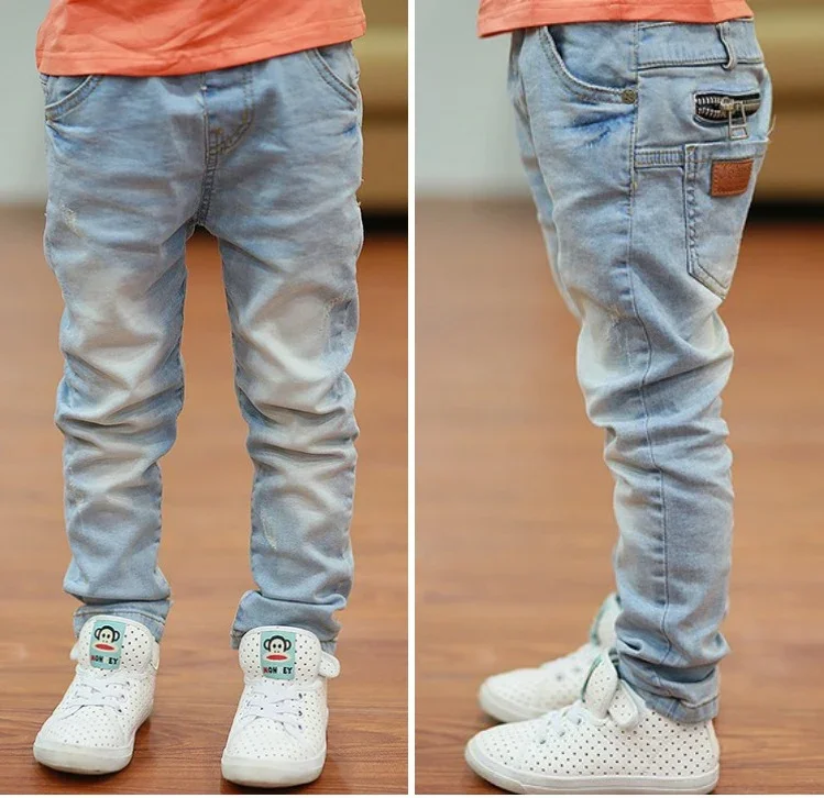 Kids Pants Big Boys Stretch Joker Jeans 2022 Spring Children Pencil Leggings Autumn Denim Clothes For 2 to 14 Years Male Child