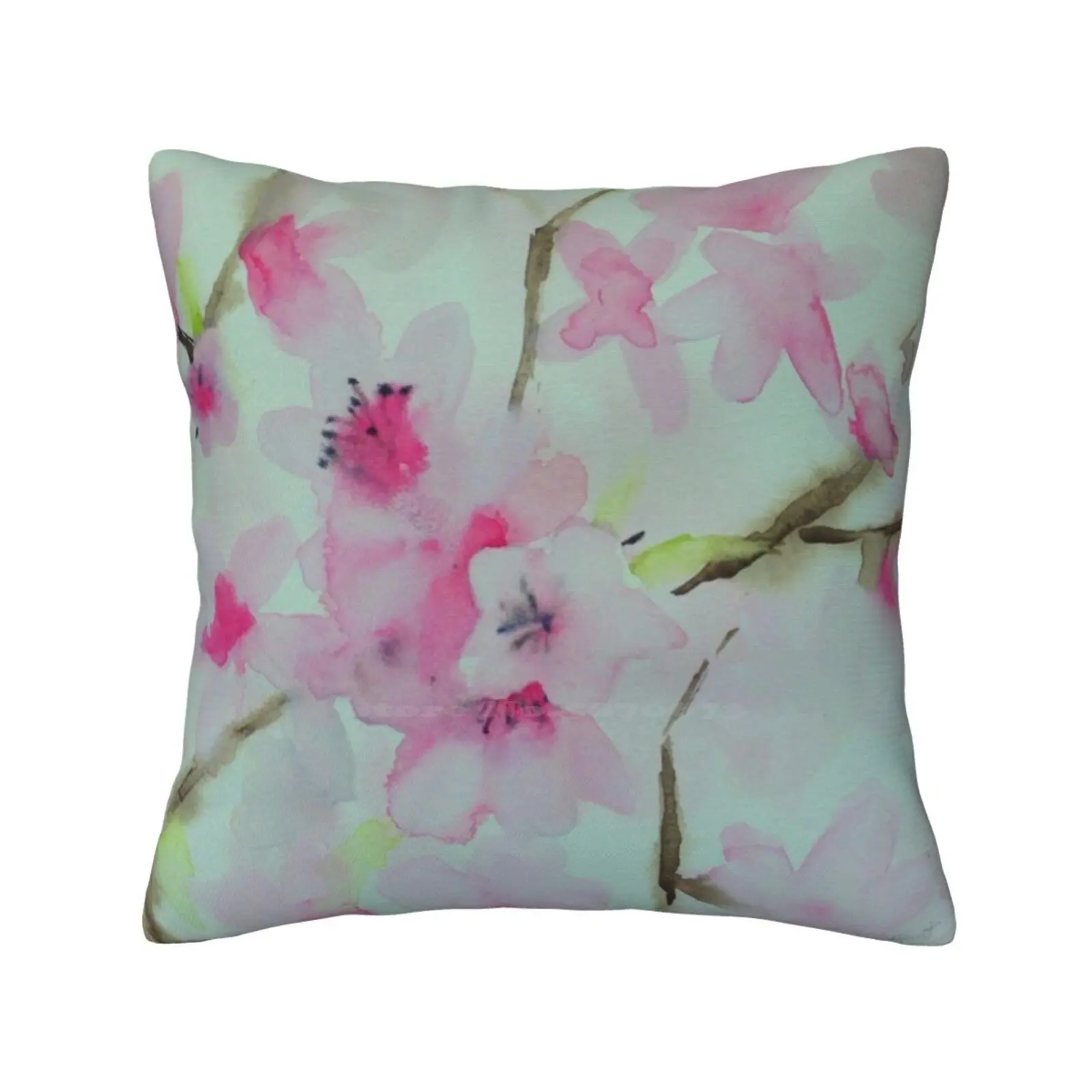 

Cherry Blossom Fashion Sofa Throw Pillow Cover Pillowcase Cherry Blossom Flower Botanical Japan Tree Pretty Romantic Pink