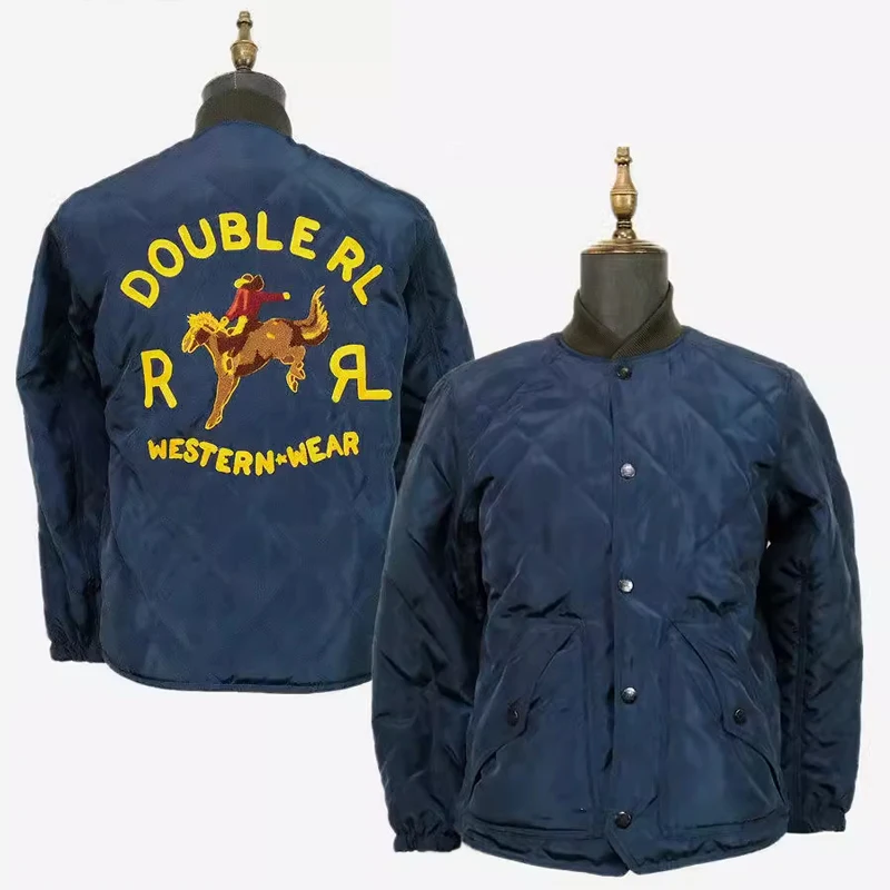 RL diamond quilted cotton jacket, Kimura Takuya western denim embroidered jacket, reversible