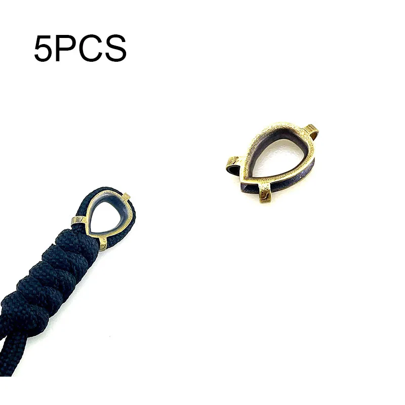 5PCS Paracord Accessories Ring Brass Knife Beads DIY Paracord Lanyards Pendant Keychain Choke Rope Gadget Car Woven