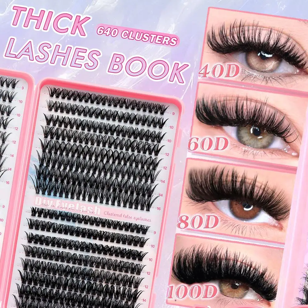 ชุดต่อขนตาแบบหนา 9-16 มม. แบบหนา 30-60D ขนตาธรรมชาติ งอนสวย พร้อมกาวติดขนตา อุปกรณ์ต่อขนตา