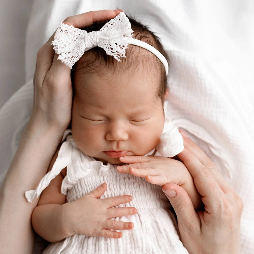 Soft Newborn Photography Props White Muslin Ruffle Romper Baby Photo Shoot Outfit Infant Sleeveless Tie Strap Costume