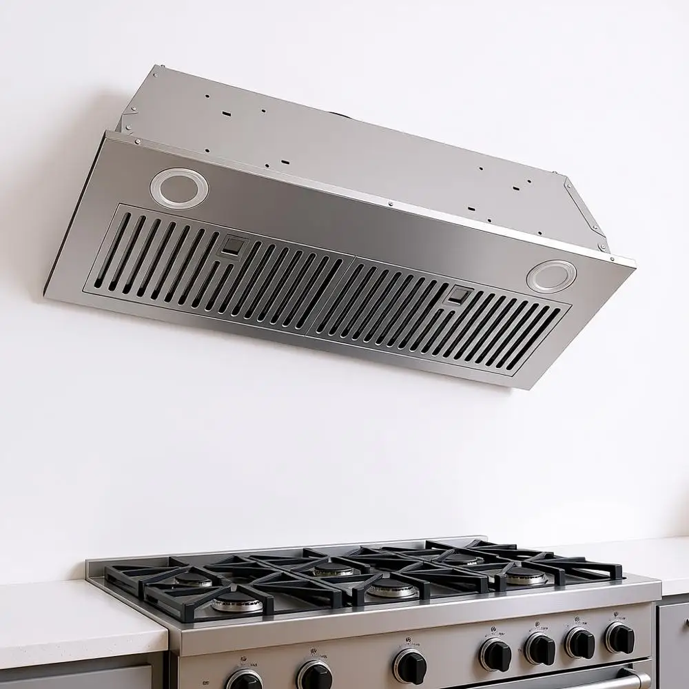 

Вытяжка кухонная 30 дюймов, 900 CFM, 3 скорости, из нержавеющей стали, канальная/конвертируемая, с кнопочным управлением и угольными фильтрами