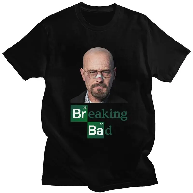 Custom Trendy Breaking Bad Heisenberg T Shirt Men Short Sleeve 100% Cotton T-shirt Casual Walter White Tee Tops Fashion Tshirts