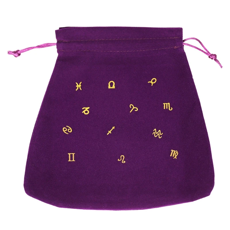 for Oracle Card Storage Bag Drawstring Jewelry Soft Flannel Playing Cards Bag Witch Divination