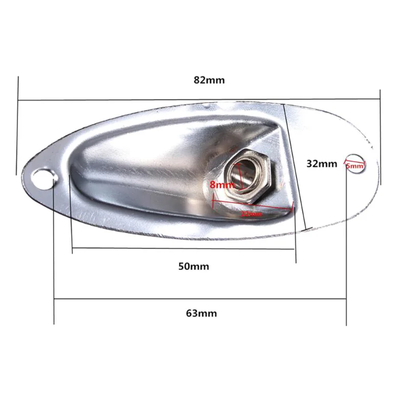 Reemplazo de placa de clavija de guitarra eléctrica Strat Stratocaster, Conector de Audio en forma de barco, Panel de enchufe, 6,35mm, 1/4\