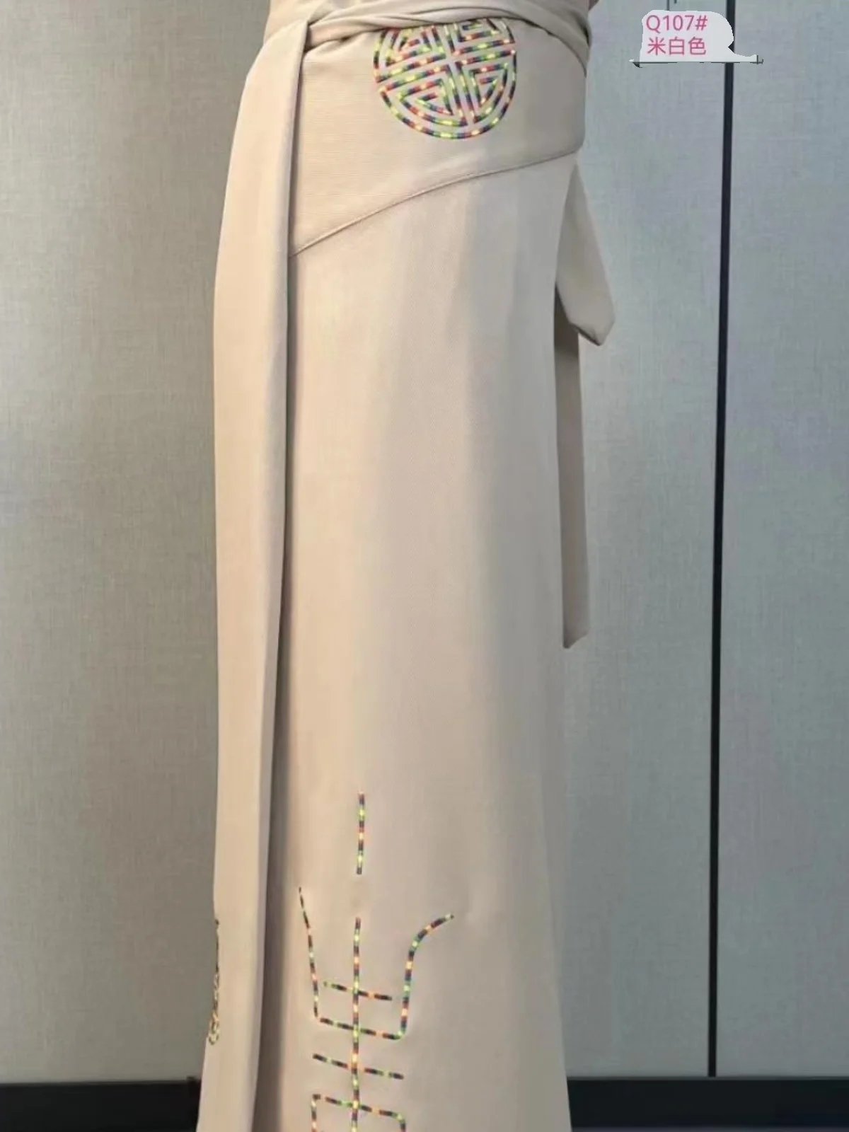 Tibetan Wrap Skirt Fashion Dance Tibet Guozhuang Square Dancing Dress Double Sleeve Fake Robe Performance