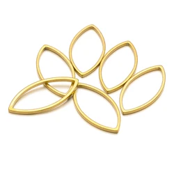 20/50pcs Stainless Steel Gold Plated Eye Shape Hollow Connector Charms for Diy Jewelry Making Bracelet Necklace Accessories Bulk