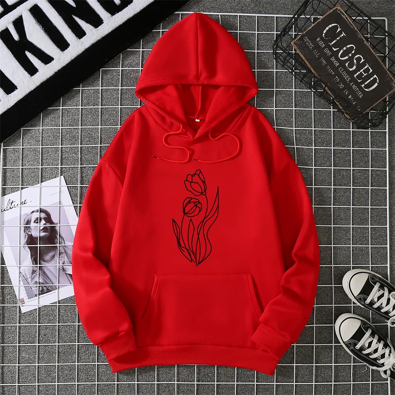 

2025A Beautiful Bouquet Of Flowers Women Hoodie Handmade Painting Hoody Woman Casual Spring Autumn tops Basic Casual Hoody