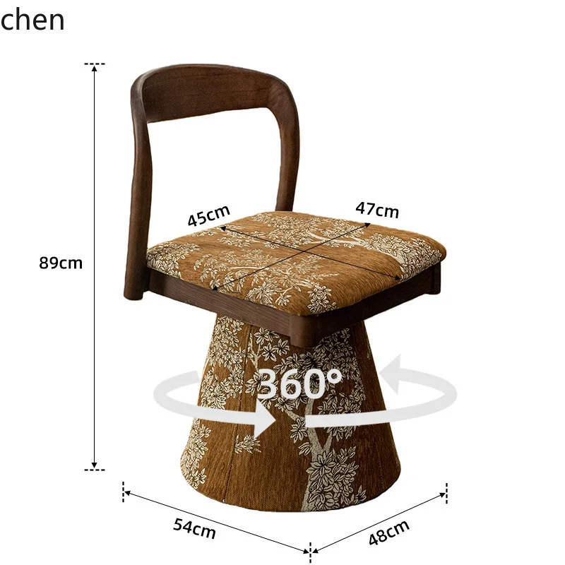 

ZML Rotatable Vanity Chair Makeup Stool Bedroom Makeup Room Dressing Table Beauty Salon Vintage Small Side Chair