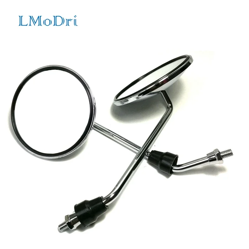 LMoDri 2 Pieces/ Pair Motorcycle Back View Mirror Electric Bicycle Rearview Mirrors Moped Side Mirror 8mm Round