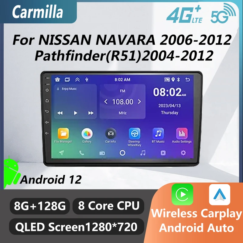 

Автомагнитола 2 Din Android для NISSAN NAVARA 2006-2012 Pathfinder(R51)2004-2012 CarPlay, стерео, GPS-навигация, мультимедийный плеер