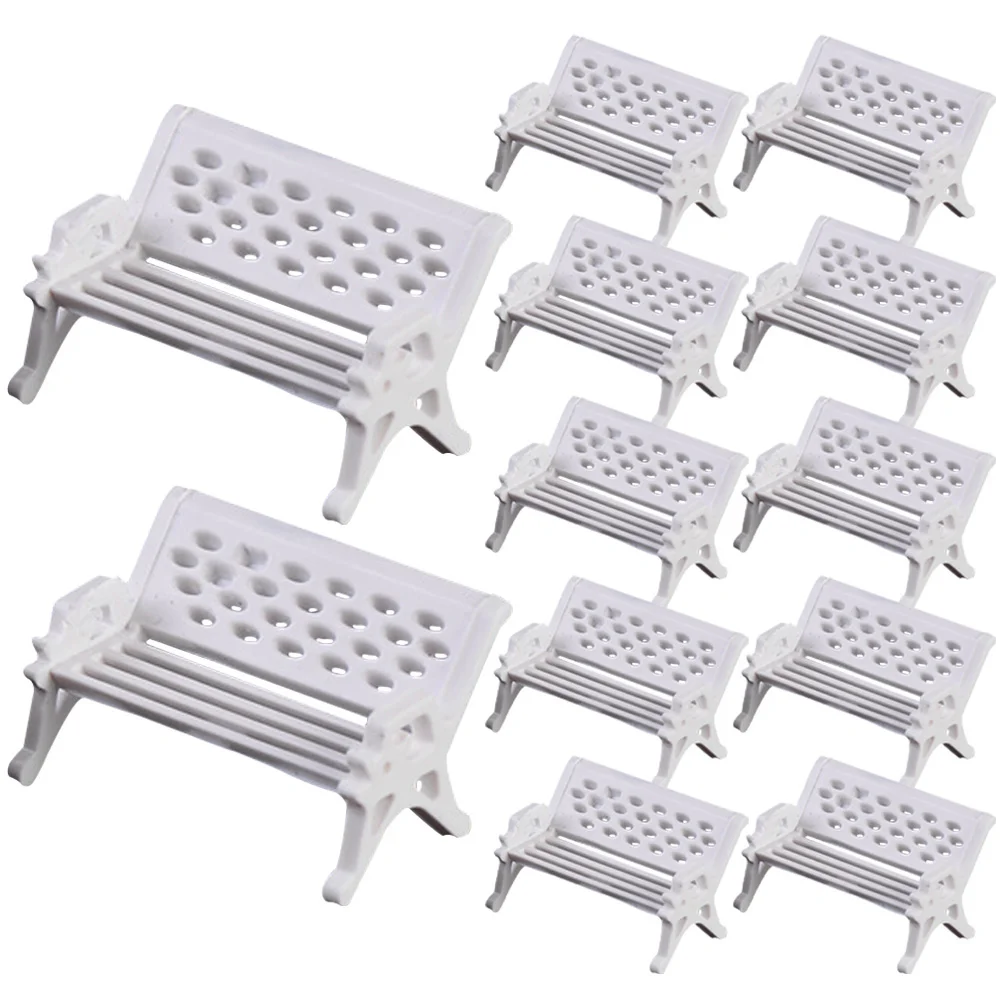 

16 Pcs Park Chair Decoration Bench for Tiny House Miniature Garden Sand Table Accessory Small Micro Benches Model Landscape