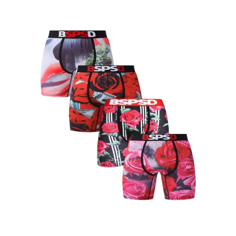 4 قطعة ملابس داخلية مثيرة للرجال الملاكمين موضة تنفس السباحة رجل السروال حجم كبير S-XXL رجل الملاكمين الرجال سراويل الملاكم ملخصات