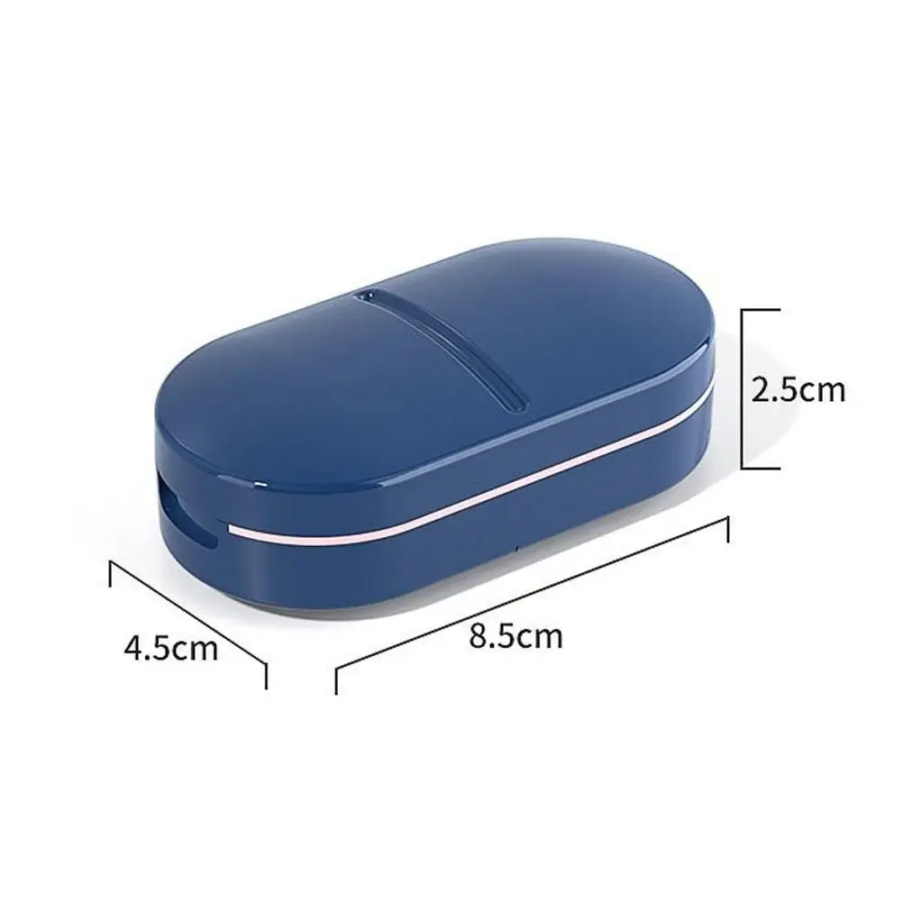 Portable Medicine Pill Cutter Box Grinder Splitter Storage Boxes Mini Case Pill Divider Slicer Holder F9N6