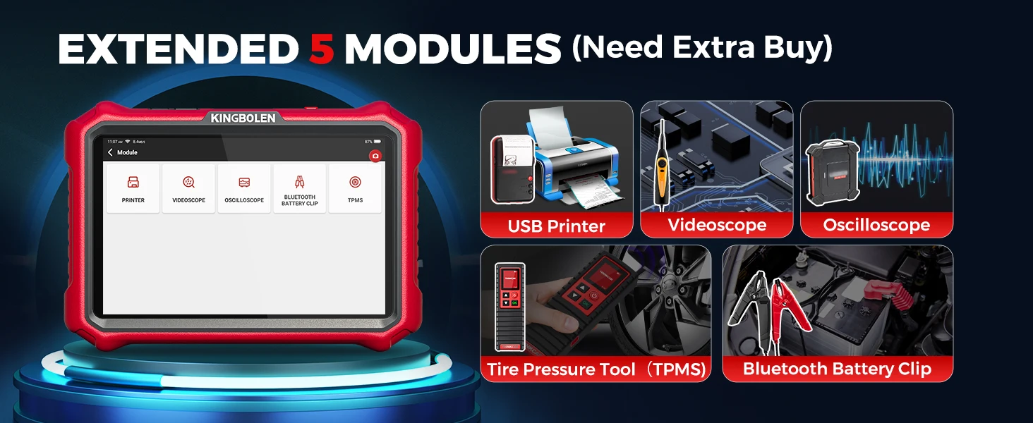 2026 NEW KINGBOLEN K8 Pro Bi-Directional Scanner Full Systems Diagnostic Scan Tool,34 Reset ECU Coding, lifetime free update