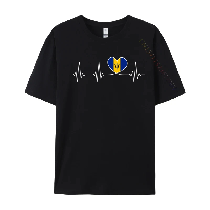 Barbados Love Heartbeat Barbadian Flag With Heart Barbados Faddish Student Top T-Shirts Banjo Heartbeat Vintage Retro