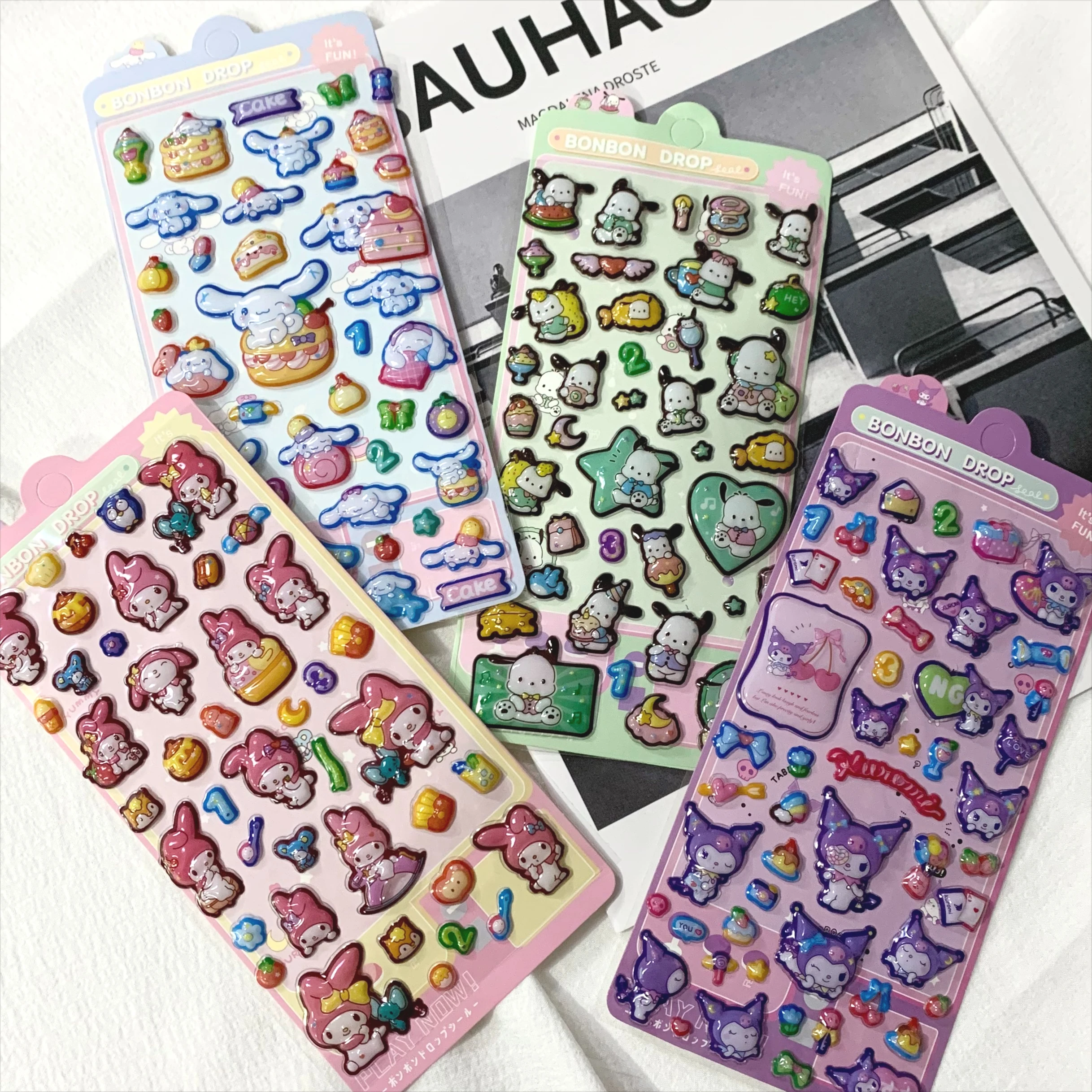 

@Kawaii наклейка на ягодицы, мультяшная мягкая декомпрессионная 3D наклейка Bubble Sanrio, декоративная наклейка для чехла телефона