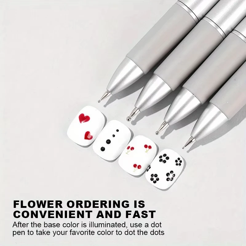 6 in 1 Nail Art Dotting Tools Disc Nail Drill Point Nail Tools Dot Painting Tool Nail Point Drill Pen for Dot Drawing Home Salon
