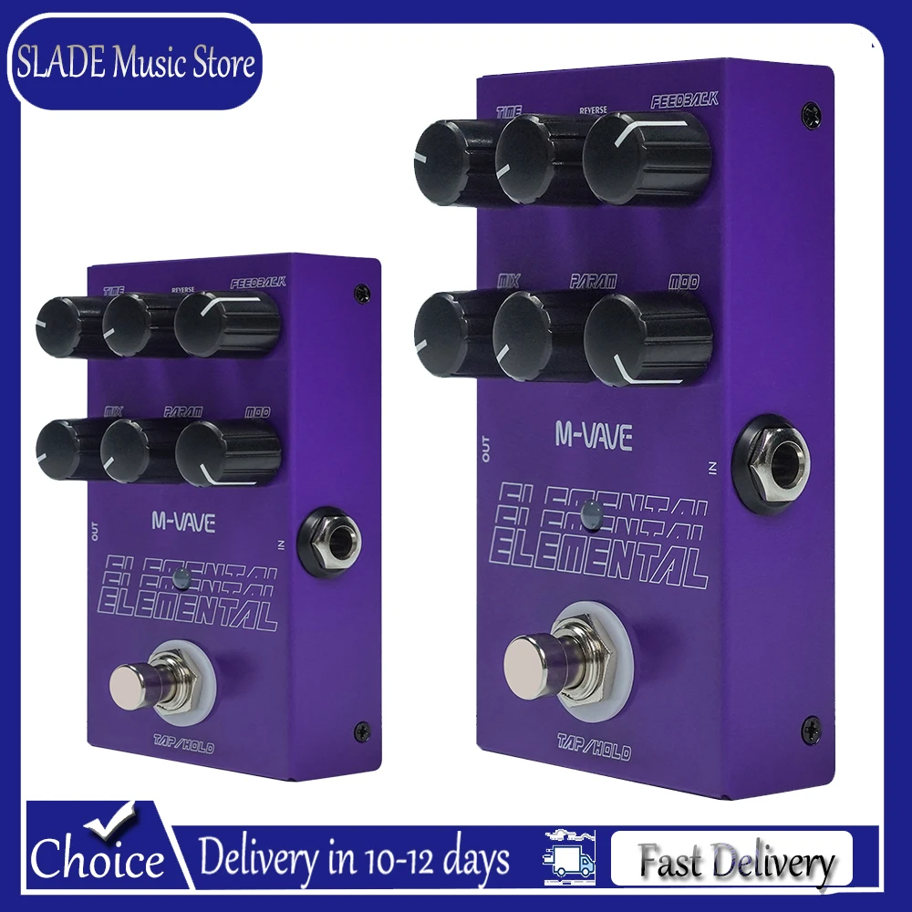 

M-VAVE Electric Guitar Effect Pedal Elemental Pedal Digital Delay Effect Support for TAP and HOLD Mode Guitar Accessory Parts