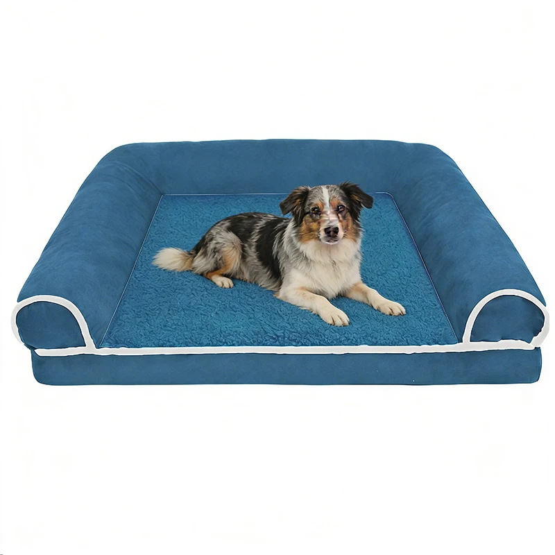 

Диван-кровать для домашних животных для собак и кошек, съемный моющийся пушистый плюшевый диван, всесезонная прямоугольная подушка, домашняя кровать для щенков котят
