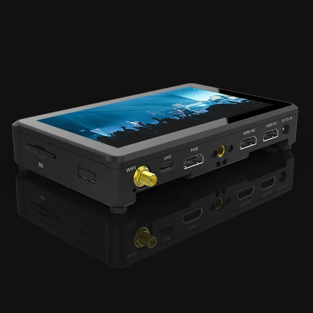 Movmagic Magician X5All-in-one Switcher mo ni tor with 4for Inputs & 2 MIC/Line Audio for Livestreaming and PTZ  ca me ra Contro