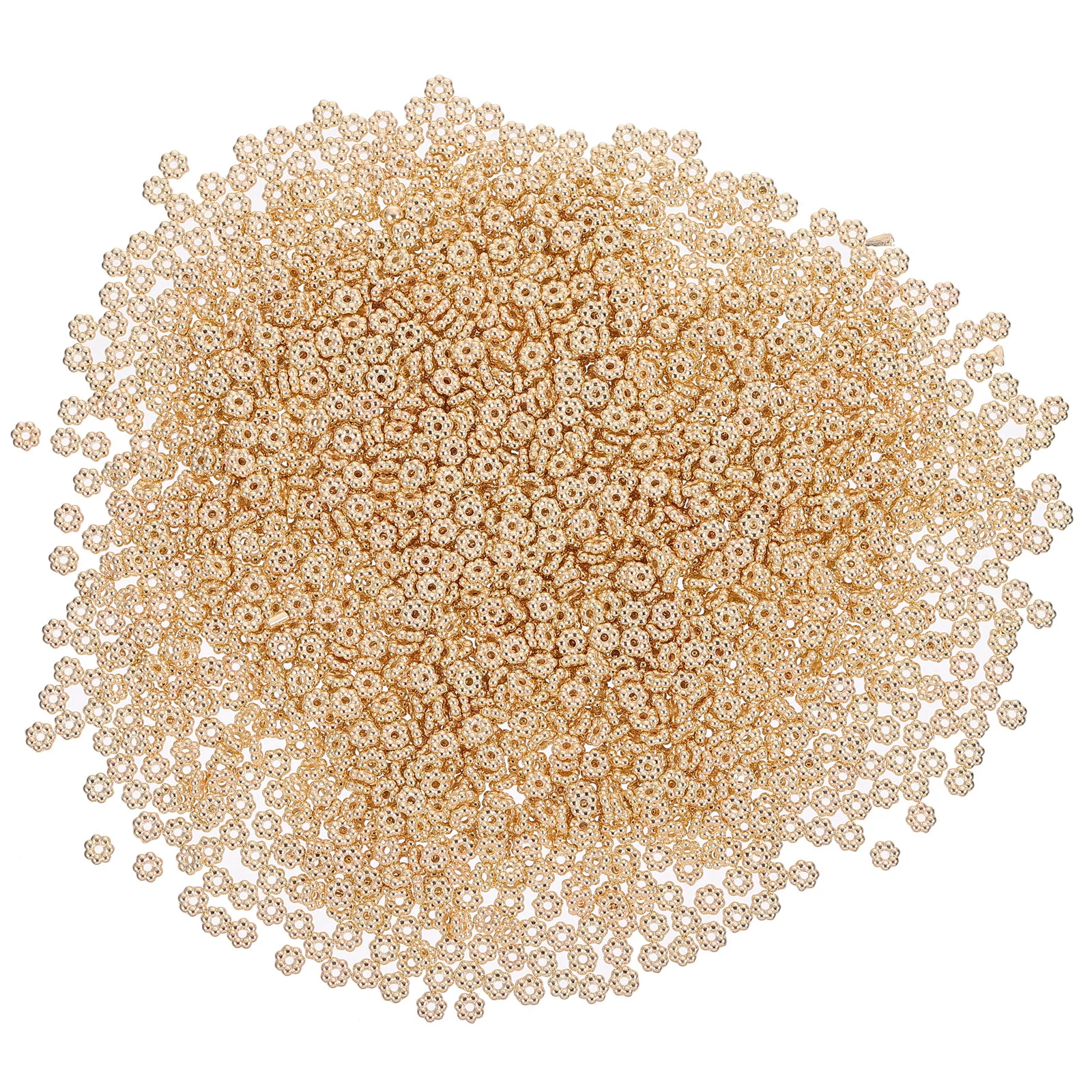 

2000Pcs Delicate Flower Shaped Beads Premium Plastic Electroplated Beads for DIY Necklace Bracelet Making Exquisite Jewelry